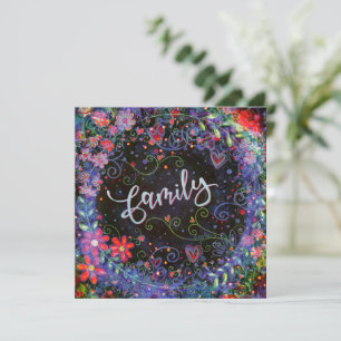 Carte De Remerciements Famille Florale Plutôt Violet Whimsical
