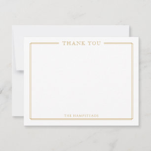 Carte De Remerciements Famille ou Couples Élégant Papier à lettres or