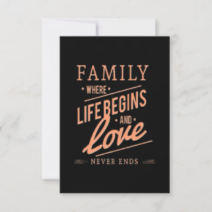 Carte De Remerciements FAMILLE Où La Vie Commence Et L'Amour Ne Se Termin