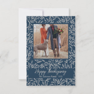 Carte De Remerciements Famille photo du Bon thanksgiving de feuillage rus