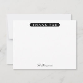 Carte De Remerciements Family or Couples Formal Black & White Stationery