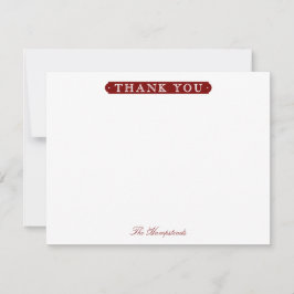Carte De Remerciements Family or Couples Formal Dark Red Stationery