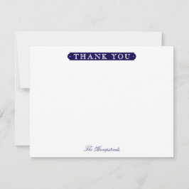 Carte De Remerciements Family or Couples Formal Navy Blue Stationery