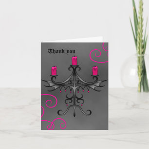 Carte De Remerciements Fancy candelabra thank you wedding