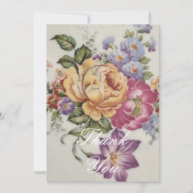 Carte De Remerciements Fancy Florale (Devant)