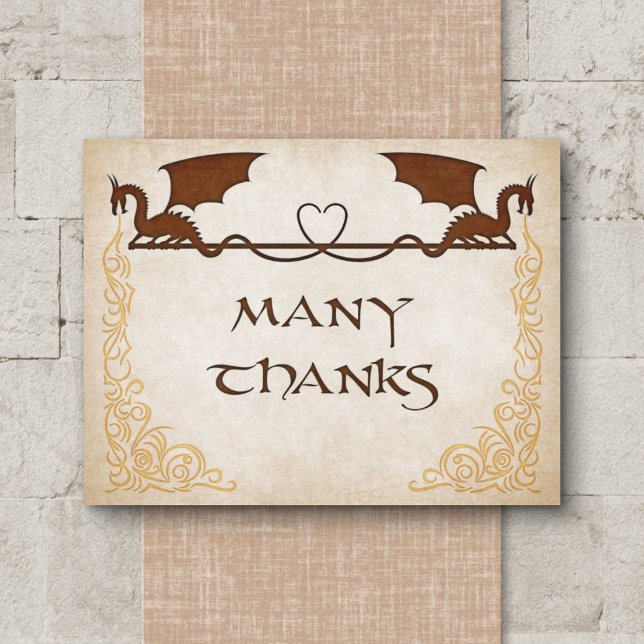 Carte De Remerciements Fantaisie de joueur de dragon (Créateur téléchargé)