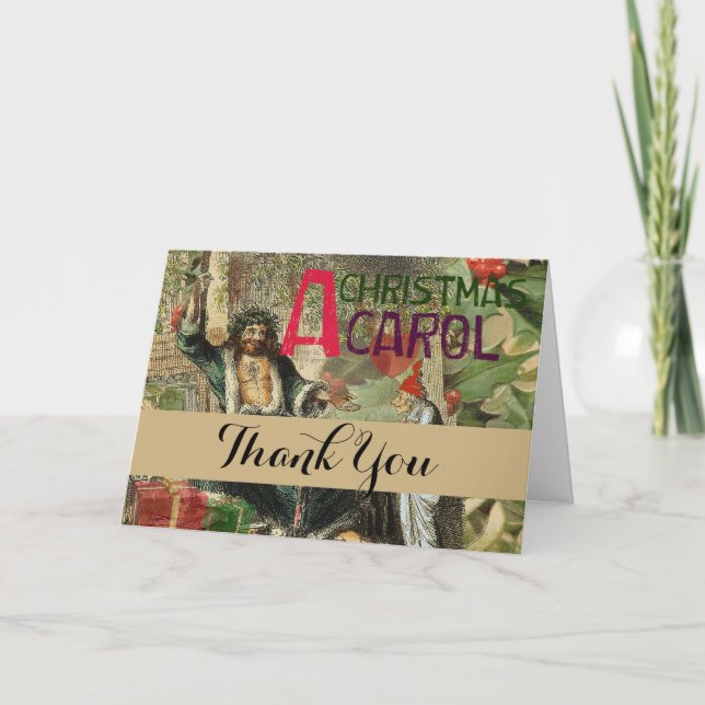 Carte De Remerciements Fantôme de Noël Illustration actuelle Scrooge (Devant)