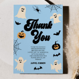 Carte De Remerciements Fantômes Éffrayants bleus Halloween fête d'anniver