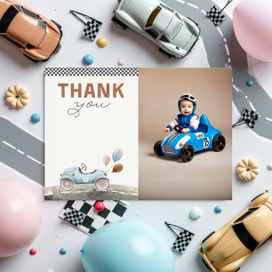 Carte De Remerciements Fast One Two Race Car Anniversaire Photo