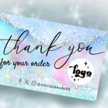 carte de remerciements fausse parties scintillant