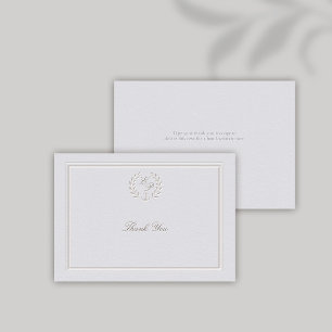 Carte De Remerciements Faux Embossés Ancre nautique ivoirienne Mariage of