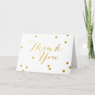 Carte de remerciements Faux Gold