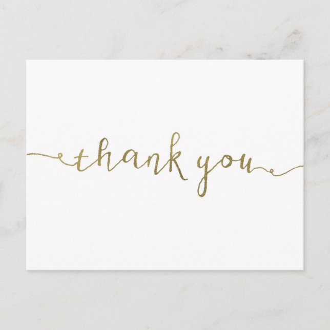 Carte de remerciements Faux Gold - 4,25 po x 5,6 p (Devant)