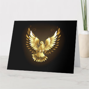 Carte De Remerciements Faux Gold Foil Peace Dove en noir