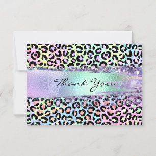 Carte De Remerciements Faux Iridescent Pailleté Coup de Pinceau Arc-en-Ci