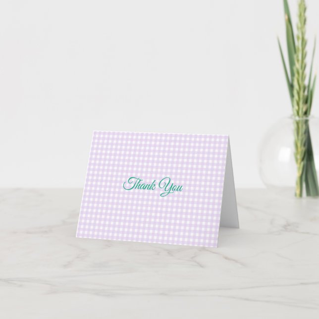 Carte De Remerciements Faye and Lauren Pink Gingham (Devant)