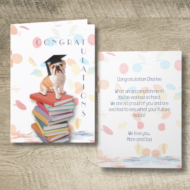 Carte De Remerciements Félicitations à Félicitations Graduate Dog Card (Congratulations on your graduation! This is the perfect card to say how proud your are of your grad!)