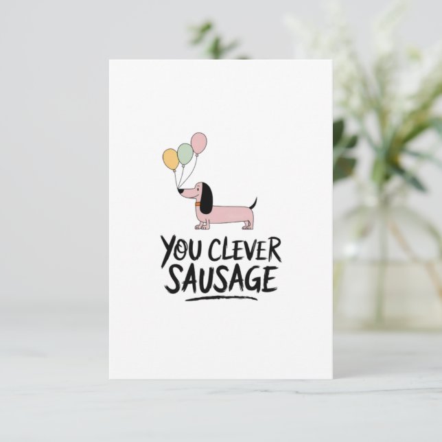 Carte De Remerciements Félicitations à la saucisse intelligente (Debout devant)