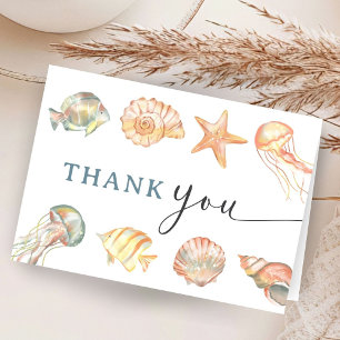 Carte De Remerciements Félicitations de Baby Shower sur l'Océan Genre Neu