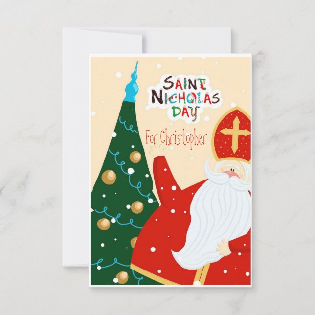 Carte De Remerciements Félicitations pour la Saint-Nicolas (Devant)