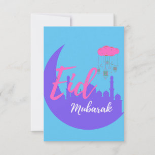 Carte De Remerciements Félicitations pour le ballon d'Eid Mubarak