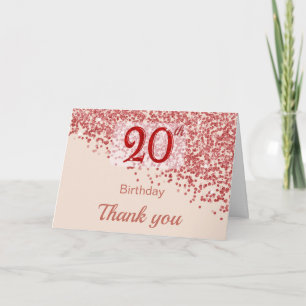 Carte De Remerciements Félicitations pour votre 20e anniversaire au Champ