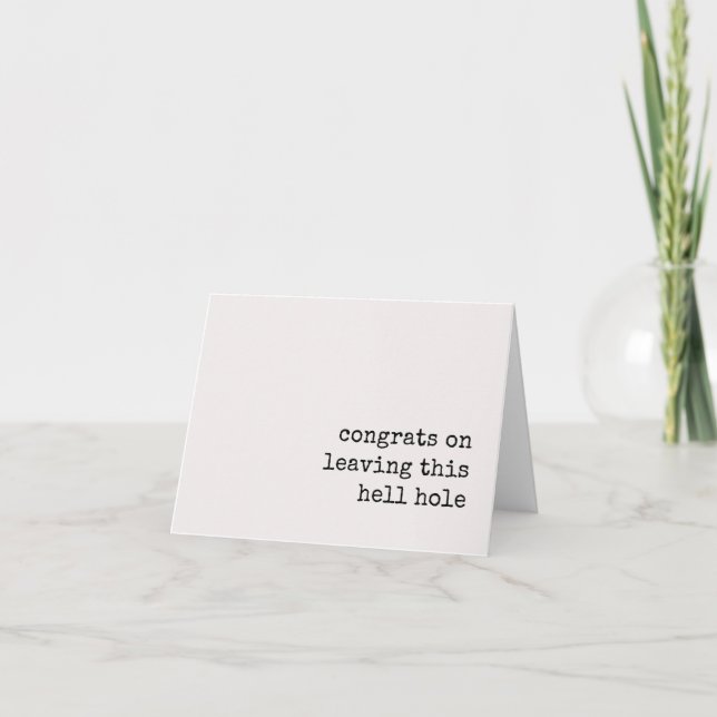 Carte De Remerciements félicitations pour votre départ, collègue déménage (Devant)