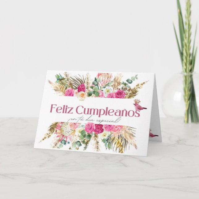 Carte De Remerciements Feliz Cumpleaños En Tu Día Especial, Anniversaire (Devant)