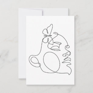 Carte De Remerciements Femme Face Line Art