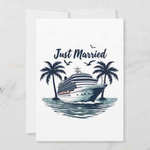 Carte De Remerciements Femme mariée à bord d'une croisière d'été Mariage