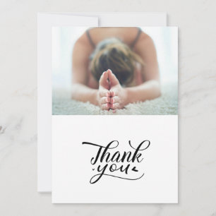 Carte De Remerciements Femmes de Yoga sur Arrière - plan couché de soleil