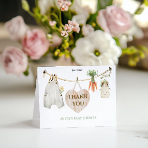 Carte De Remerciements Ferme cultivée localement Baby shower rustique Mer