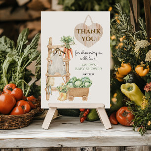 Carte De Remerciements Ferme cultivée localement Baby shower rustique Mer