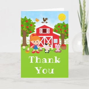 Carte De Remerciements Ferme Red Anniversaire Red Hair Girl