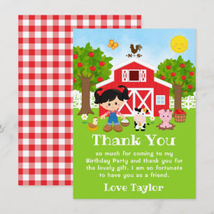 Carte De Remerciements Ferme Rouge Anniversaire Black Coiffeuse