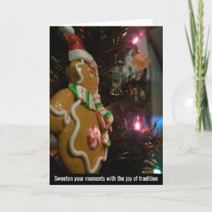 Carte De Remerciements Festif Gingerbread Man Ornament
