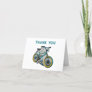 Carte De Remerciements Fête BMX Vélo Enfants. Fête de l'aventure de cours