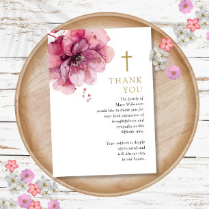Carte De Remerciements Fête Chrétienne Rose Florale De La Vie Funéraire