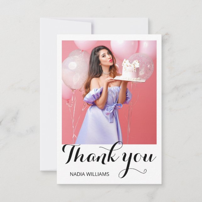 Carte de remerciements fête d'anniversaire (Devant)