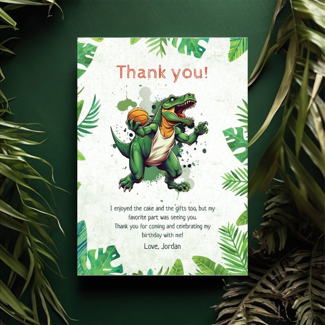 Carte De Remerciements Fête d'anniversaire 1ère année de dinosaure (Créateur téléchargé)