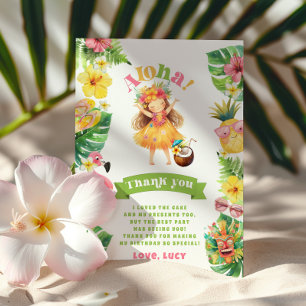Carte De Remerciements Fête d'anniversaire Aloha Luau Tropical