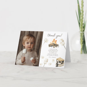 Carte De Remerciements Fête d'anniversaire amusante avec S'more aquarelle