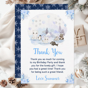 Carte De Remerciements Fête d'anniversaire Animaux arctiques Merveilleux 
