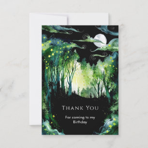 Carte De Remerciements Fête d'anniversaire au bois de la luciole lumineus