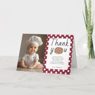 Carte De Remerciements Fête d'anniversaire Bébé Tarte à l'aquarelle