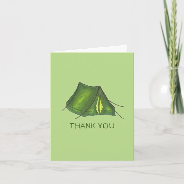 Carte De Remerciements Fête d'anniversaire Camp de bash Tente Sleepover C (Devant)