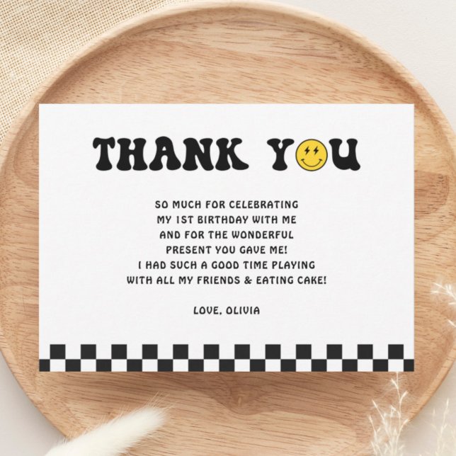 Carte De Remerciements Fête d'anniversaire de 1 an d'un mec super content (Créateur téléchargé)