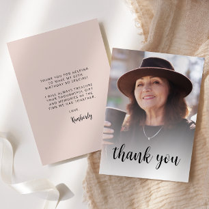 Carte De Remerciements Fête d'anniversaire de 60 ans avec photo personnal