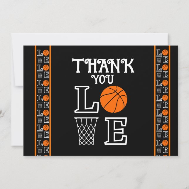 Carte De Remerciements Fête d'anniversaire de basket-ball, Joueur de bask (Devant)