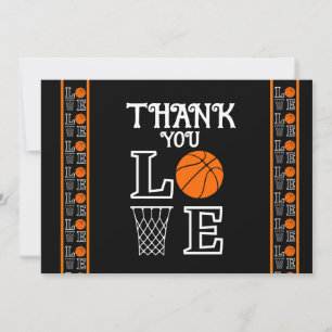 Carte De Remerciements Fête d'anniversaire de basket-ball, Joueur de bask